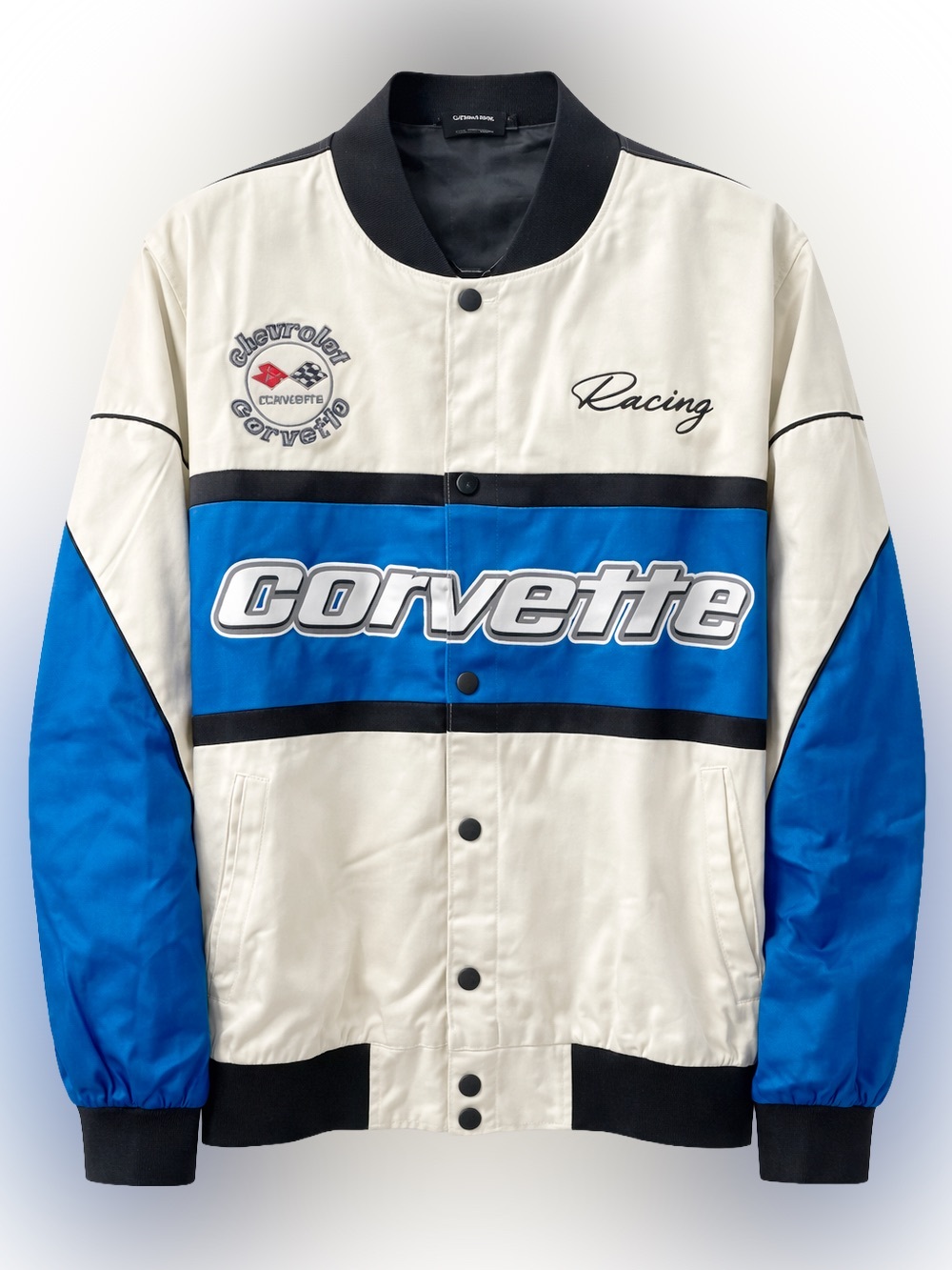 CHEVROLET CORVETTE Racing Jacket in Royal Blue/Off White Combo